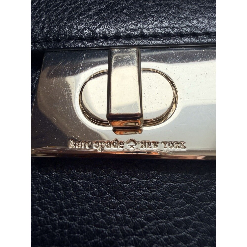 Kate Spade Greenwood Place Rita Belt Bag Black Cow Leather Gold Turn Lock - Picture 6 of 13